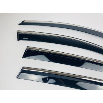 Дефлекторы окон Honda CR-V 2017+ с нерж. хром полоской-3